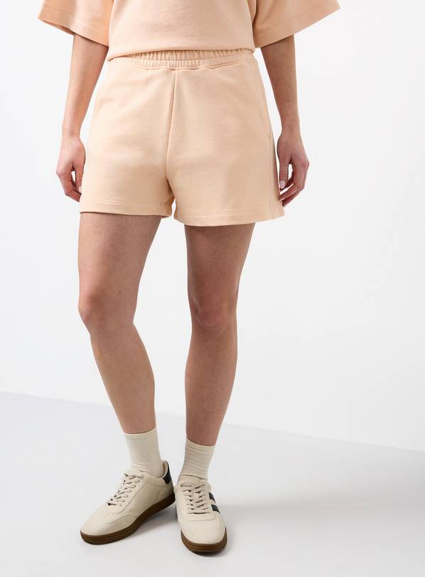 Pale Pink Washed Co-ord Jersey Shorts L